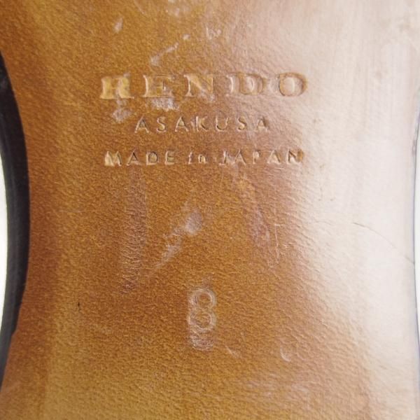 極上★(浅草)RENDO/レンド SIZE 8【定価￥49,500-★ストレートチップ/7701/R770ラスト】カーフ/黒/メンズ★i014