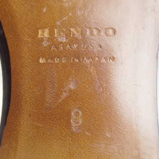 極上★(浅草)RENDO/レンド SIZE 8【定価￥49,500-★ストレートチップ/7701/R770ラスト】カーフ/黒/メンズ★i014