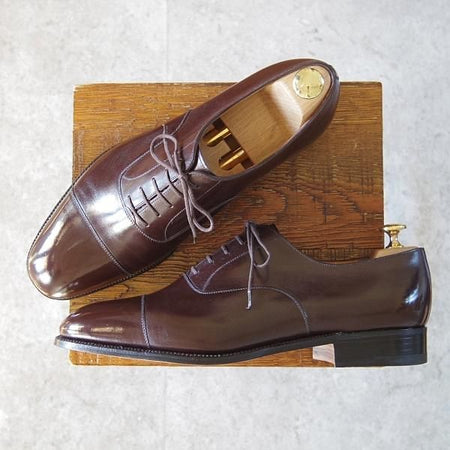未使用★J.M.ウェストン 9E【定価￥137,500-★300/ストレートチップ/11ラスト】カーフ/濃茶/メンズ/Weston/ウエストン★i016