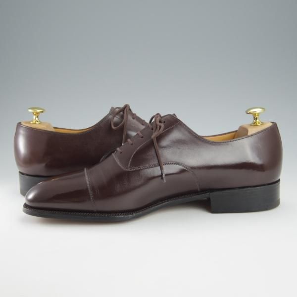 未使用★J.M.ウェストン 9E【定価￥137,500-★300/ストレートチップ/11ラスト】カーフ/濃茶/メンズ/Weston/ウエストン★i016