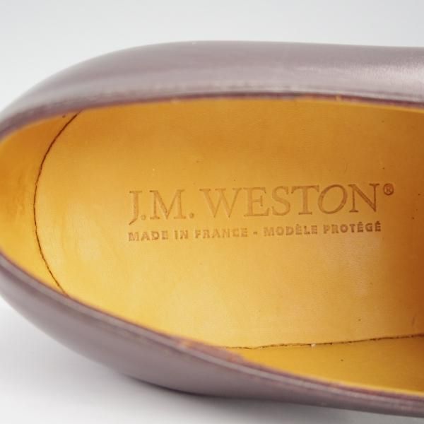 未使用★J.M.ウェストン 9E【定価￥137,500-★300/ストレートチップ/11ラスト】カーフ/濃茶/メンズ/Weston/ウエストン★i016