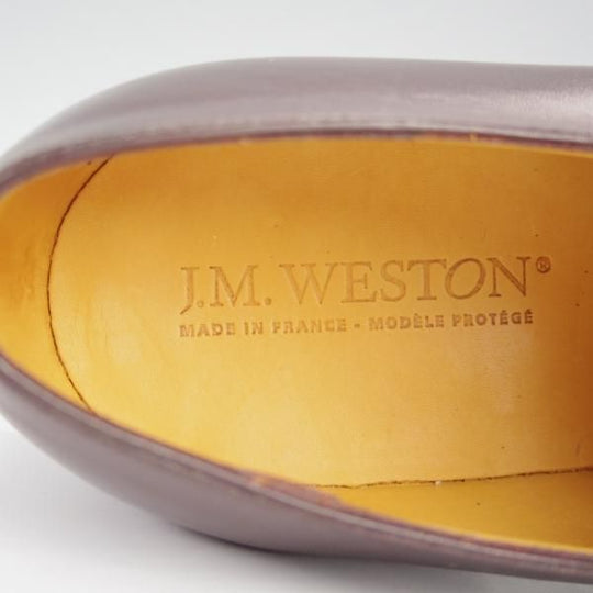 未使用★J.M.ウェストン 9E【定価￥137,500-★300/ストレートチップ/11ラスト】カーフ/濃茶/メンズ/Weston/ウエストン★i016