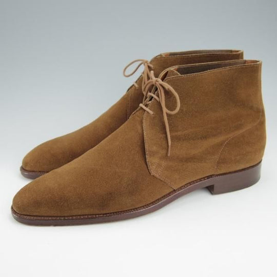 極上★クロケット&ジョーンズ 9.5E【★(英)ジョージクレバリー別注/GEORGE CLEVERLEY】チャッカブーツ/スエード/茶/Crockett&Jones★i018