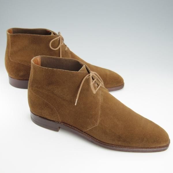 極上★クロケット&ジョーンズ 9.5E【★(英)ジョージクレバリー別注/GEORGE CLEVERLEY】チャッカブーツ/スエード/茶/Crockett&Jones★i018