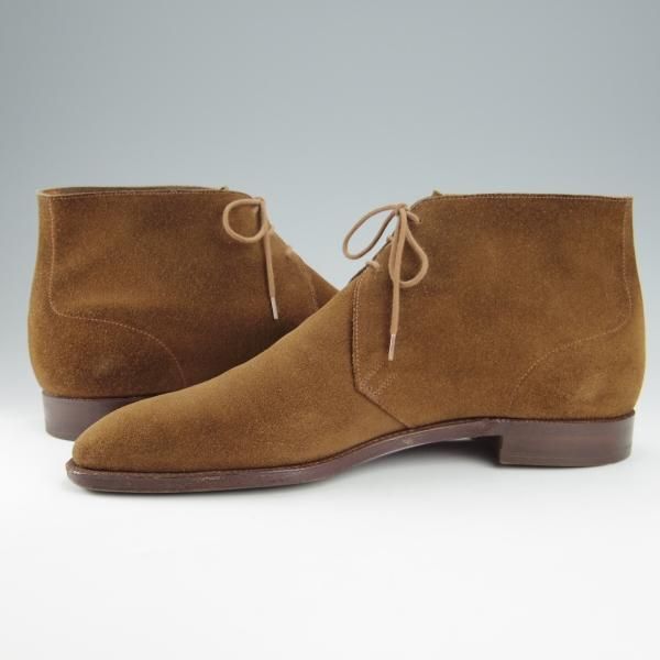 極上★クロケット&ジョーンズ 9.5E【★(英)ジョージクレバリー別注/GEORGE CLEVERLEY】チャッカブーツ/スエード/茶/Crockett&Jones★i018