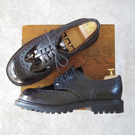 極美品★(英)SANDERS/サンダース SIZE 7【貴重★QUILP別注/The Old Curiosity shop】コマンドソール/フルブローグ/コンビ/黒/メンズ★i019