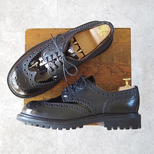 極美品★(英)SANDERS/サンダース SIZE 7【貴重★QUILP別注/The Old Curiosity shop】コマンドソール/フルブローグ/コンビ/黒/メンズ★i019