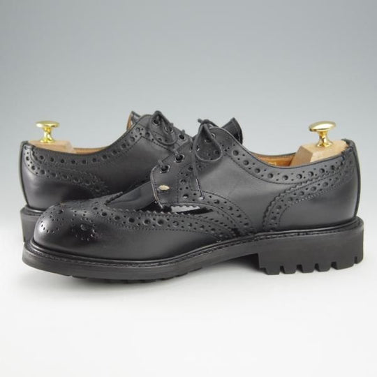 極美品★(英)SANDERS/サンダース SIZE 7【貴重★QUILP別注/The Old Curiosity shop】コマンドソール/フルブローグ/コンビ/黒/メンズ★i019