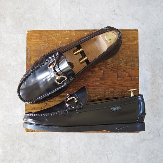 極美品★パラブーツ SIZE 6.5【貴重★ユナイテッドアローズ別注/CORAUX MORS】ビットローファー/黒/UNITED ARROWS/Paraboot★i020