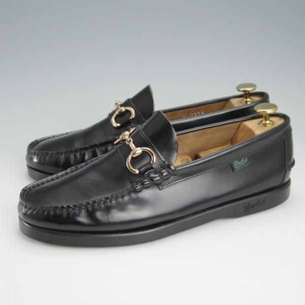 極美品★パラブーツ SIZE 6.5【貴重★ユナイテッドアローズ別注/CORAUX MORS】ビットローファー/黒/UNITED ARROWS/Paraboot★i020