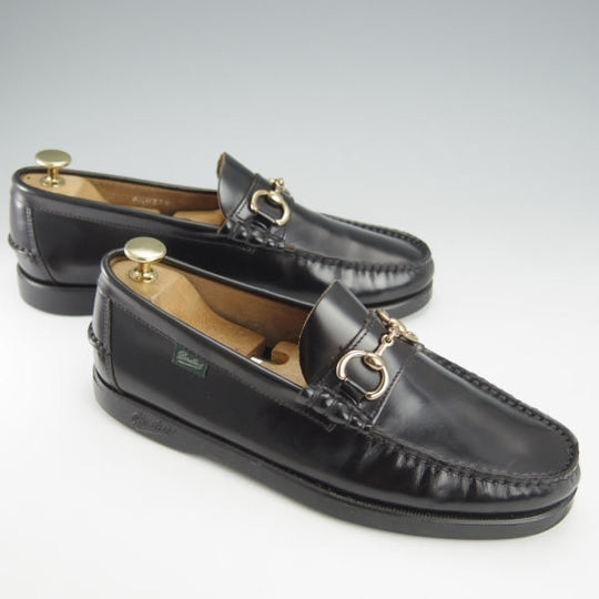 極美品★パラブーツ SIZE 6.5【貴重★ユナイテッドアローズ別注/CORAUX MORS】ビットローファー/黒/UNITED ARROWS/Paraboot★i020