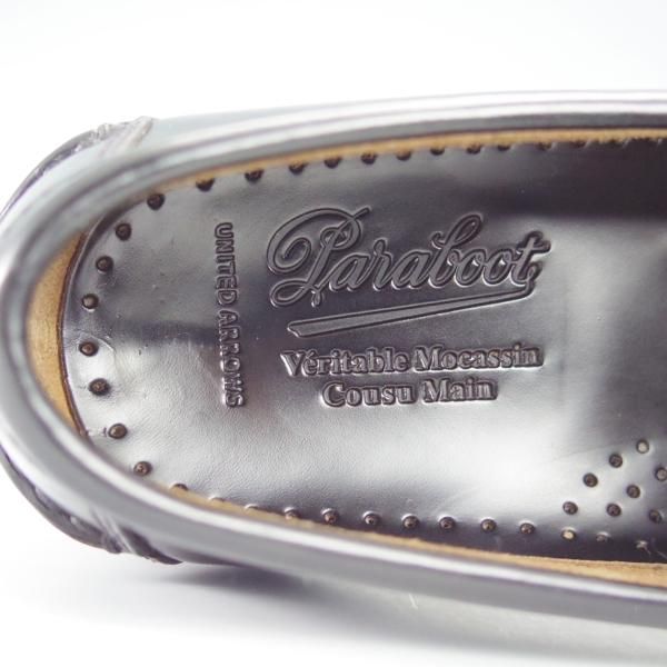 極美品★パラブーツ SIZE 6.5【貴重★ユナイテッドアローズ別注/CORAUX MORS】ビットローファー/黒/UNITED ARROWS/Paraboot★i020
