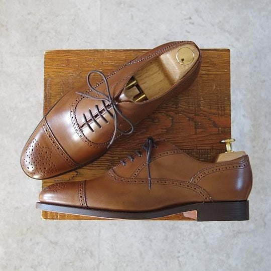 未使用★(英)BARKER/バーカー 7G【グッドイヤーウェルテッド製法★セミブローグ/NEWCASTLE】368137/カーフ/WALNUT/茶/メンズ★i021