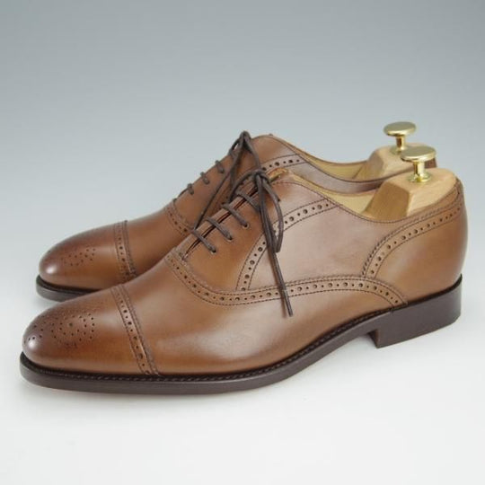 未使用★(英)BARKER/バーカー 7G【グッドイヤーウェルテッド製法★セミブローグ/NEWCASTLE】368137/カーフ/WALNUT/茶/メンズ★i021