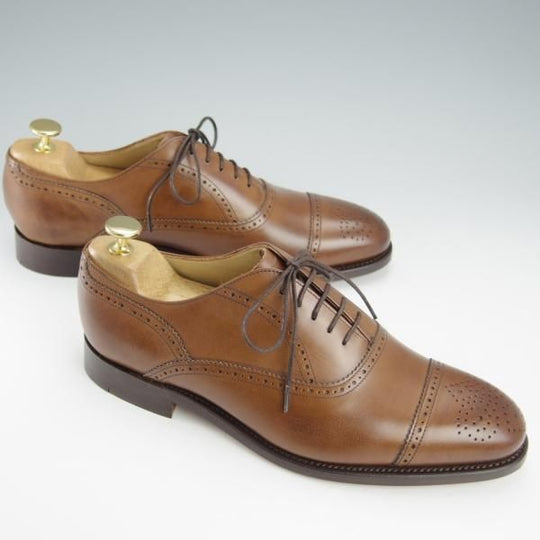 未使用★(英)BARKER/バーカー 7G【グッドイヤーウェルテッド製法★セミブローグ/NEWCASTLE】368137/カーフ/WALNUT/茶/メンズ★i021