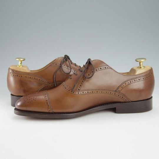 未使用★(英)BARKER/バーカー 7G【グッドイヤーウェルテッド製法★セミブローグ/NEWCASTLE】368137/カーフ/WALNUT/茶/メンズ★i021