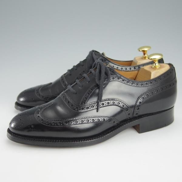 ほぼ試着程度★チャーチ 50F/UK5【旧チャーチ★ブックバインダーカーフ/3都市ロゴ/HICKSTEAD】84ラスト/フルブローグ/黒/Church's★i023