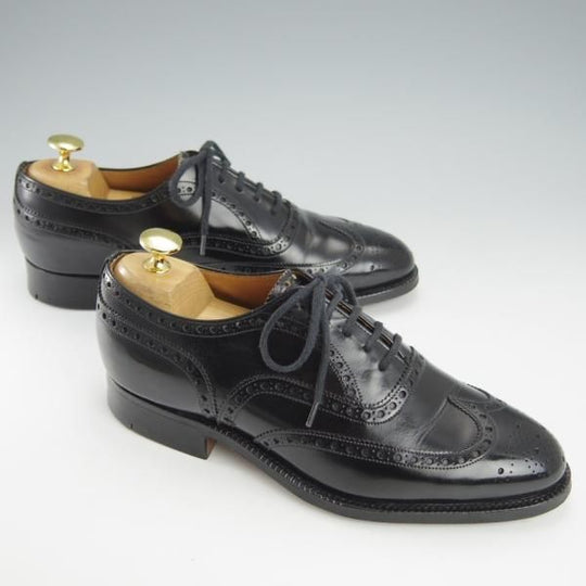 ほぼ試着程度★チャーチ 50F/UK5【旧チャーチ★ブックバインダーカーフ/3都市ロゴ/HICKSTEAD】84ラスト/フルブローグ/黒/Church's★i023