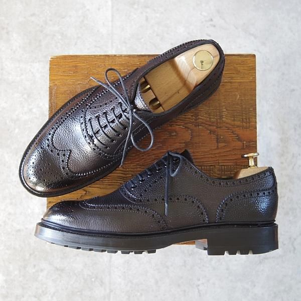 極上★(スペイン製)CARMINA/カルミナ SIZE 7【グッドイヤーウェルテッド製法★フルブローグ】グレインレザー/黒/メンズ★i024