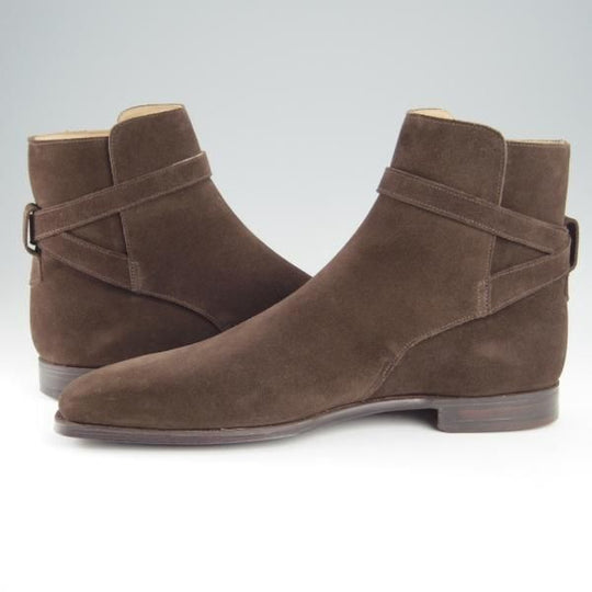 未使用★クロケット&ジョーンズ 8.5E【貴重★(英)ジョージクレバリー別注/Morris】ジョッパーブーツ/スエード/濃茶/Crockett&Jones★i027