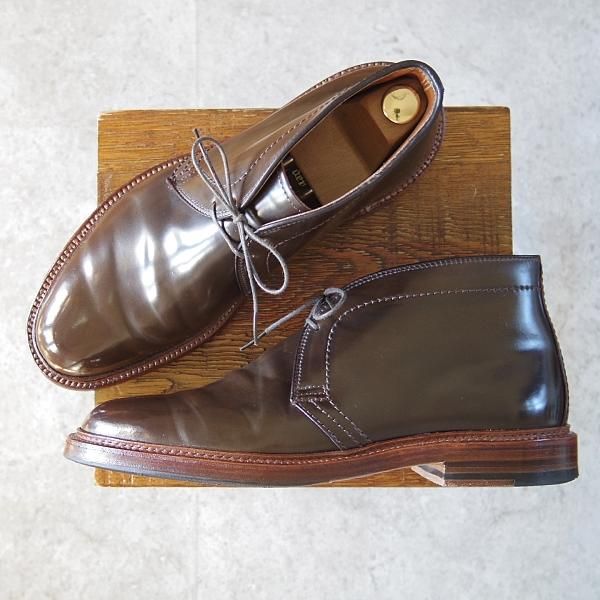 美品★オールデン 8E【貴重★シガー色/コードバン/茶】13132/バリーラスト/チャッカブーツ/メンズ/Alden★i041