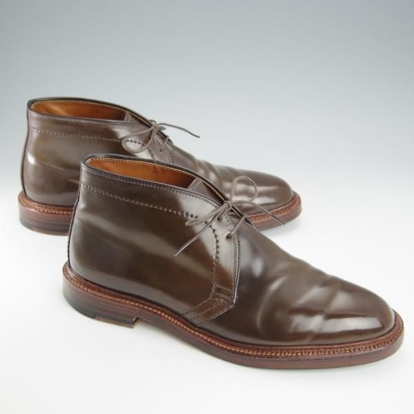 美品★オールデン 8E【貴重★シガー色/コードバン/茶】13132/バリーラスト/チャッカブーツ/メンズ/Alden★i041