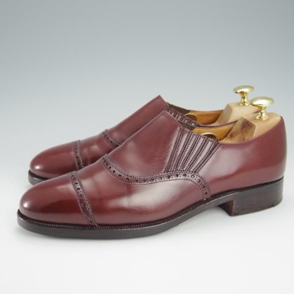 極上★クロケット&ジョーンズ 6E【★(英)ポールセンスコーン別注/Poulsen Skone】サイドエラスティック/カーフ/赤茶/Crockett&Jones★i042