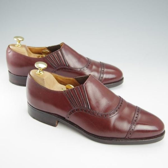 極上★クロケット&ジョーンズ 6E【★(英)ポールセンスコーン別注/Poulsen Skone】サイドエラスティック/カーフ/赤茶/Crockett&Jones★i042