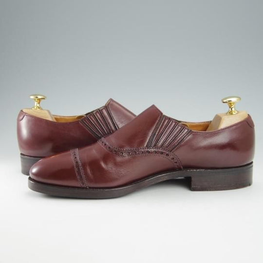 極上★クロケット&ジョーンズ 6E【★(英)ポールセンスコーン別注/Poulsen Skone】サイドエラスティック/カーフ/赤茶/Crockett&Jones★i042