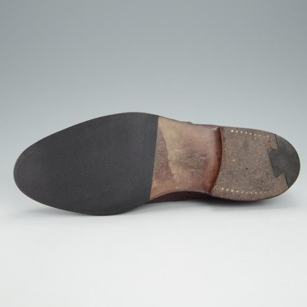 極上★クロケット&ジョーンズ 6E【★(英)ポールセンスコーン別注/Poulsen Skone】サイドエラスティック/カーフ/赤茶/Crockett&Jones★i042