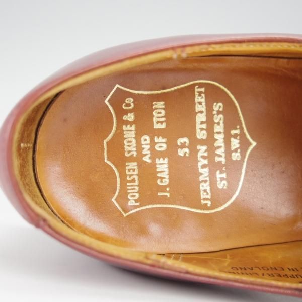 極上★クロケット&ジョーンズ 6E【★(英)ポールセンスコーン別注/Poulsen Skone】サイドエラスティック/カーフ/赤茶/Crockett&Jones★i042