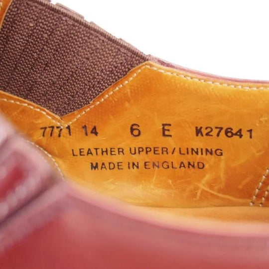 極上★クロケット&ジョーンズ 6E【★(英)ポールセンスコーン別注/Poulsen Skone】サイドエラスティック/カーフ/赤茶/Crockett&Jones★i042