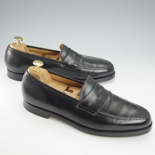 ★クロケット&ジョーンズ UK8程度【貴重★ブルックスブラザーズ別注/Peal&co】314ラスト/コインローファー/黒/Crockett&Jones★i045