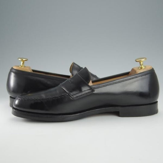 ★クロケット&ジョーンズ UK8程度【貴重★ブルックスブラザーズ別注/Peal&co】314ラスト/コインローファー/黒/Crockett&Jones★i045