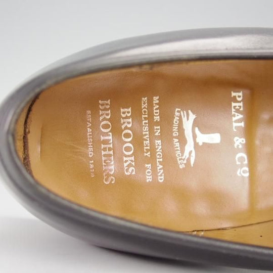 ★クロケット&ジョーンズ UK8程度【貴重★ブルックスブラザーズ別注/Peal&co】314ラスト/コインローファー/黒/Crockett&Jones★i045