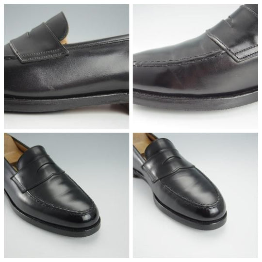 ★クロケット&ジョーンズ UK8程度【貴重★ブルックスブラザーズ別注/Peal&co】314ラスト/コインローファー/黒/Crockett&Jones★i045