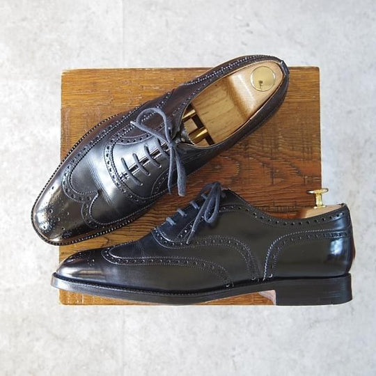 極上★チャーチ 75F/UK7.5【現行定価￥155,100-★旧チャーチ/73ラスト/CHETWYND】チェットウィンド/3都市ロゴ/カーフ/黒/Church's★i047