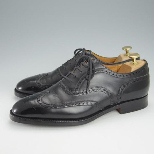 極上★チャーチ 75F/UK7.5【現行定価￥155,100-★旧チャーチ/73ラスト/CHETWYND】チェットウィンド/3都市ロゴ/カーフ/黒/Church's★i047