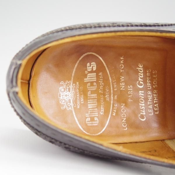 極上★チャーチ 75F/UK7.5【現行定価￥155,100-★旧チャーチ/73ラスト/CHETWYND】チェットウィンド/3都市ロゴ/カーフ/黒/Church's★i047