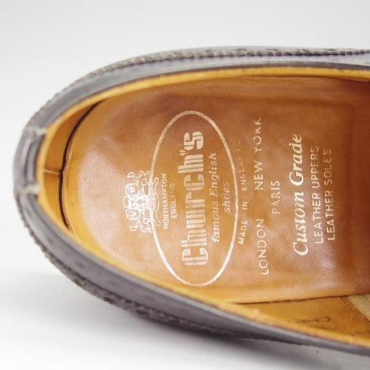 極上★チャーチ 75F/UK7.5【現行定価￥155,100-★旧チャーチ/73ラスト/CHETWYND】チェットウィンド/3都市ロゴ/カーフ/黒/Church's★i047