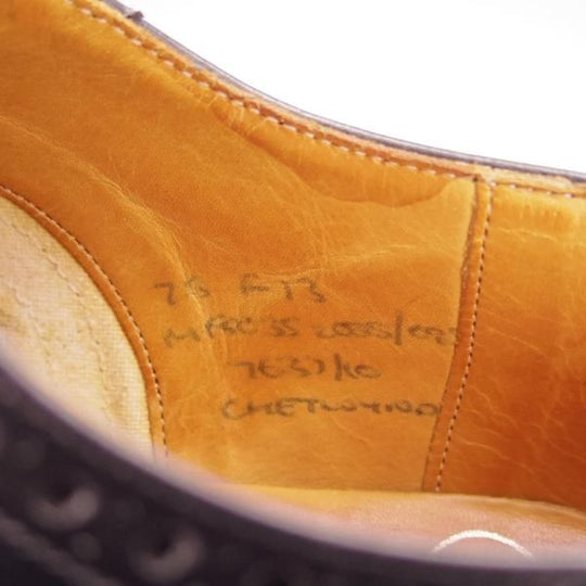 極上★チャーチ 75F/UK7.5【現行定価￥155,100-★旧チャーチ/73ラスト/CHETWYND】チェットウィンド/3都市ロゴ/カーフ/黒/Church's★i047