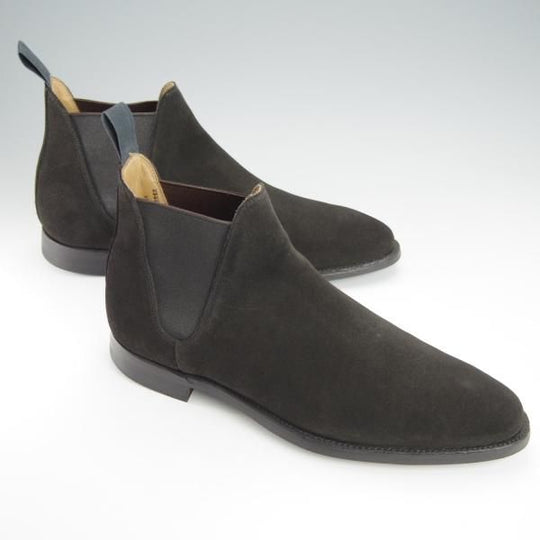 極美品★クロケット&ジョーンズ 8E【定価￥81,400-★CHELSEA 8/CITYソール】サイドゴアブーツ/スエード/黒/メンズ/Crockett&Jones★i049