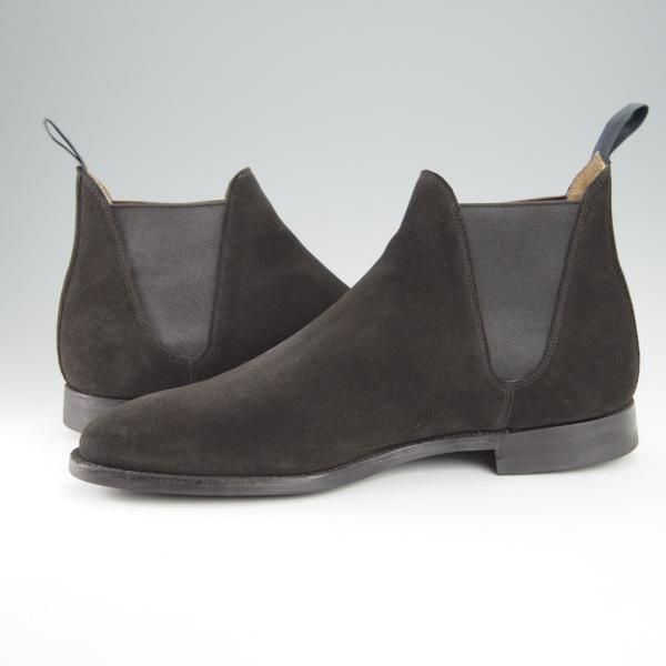 極美品★クロケット&ジョーンズ 8E【定価￥81,400-★CHELSEA 8/CITYソール】サイドゴアブーツ/スエード/黒/メンズ/Crockett&Jones★i049