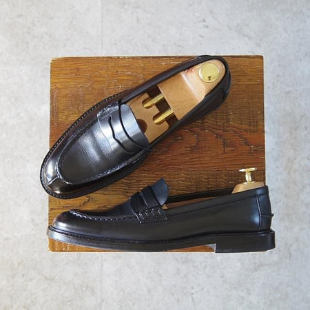 極上★(伊製)マーガレットハウエル(レディース) SIZE 36【定価￥71,400-★プレミアムライン/コインローファー】黒/MARGARET HOWELL★i050