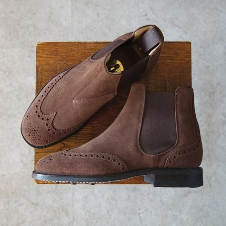 未使用★チャーチ 50F/UK5【ダイナイトソール仕様★RAVENFIELD/81ラスト】サイドゴアブーツ/スエード/濃茶/メンズ/Church's★i056