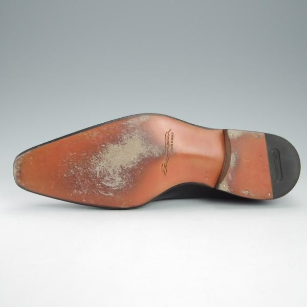 極美品★(伊)サントーニ SIZE 6.5【★オックスフォードシューズ/10802】カーフ/黒/メンズ/Santoni★i057