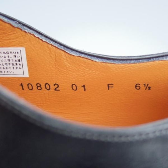 極美品★(伊)サントーニ SIZE 6.5【★オックスフォードシューズ/10802】カーフ/黒/メンズ/Santoni★i057