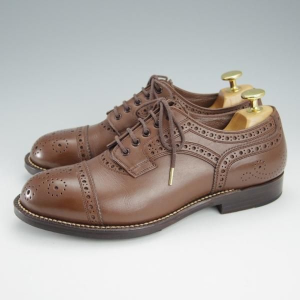 極美品★フットザコーチャー(レディース) SIZE 5【モデル定価￥66,000-★セミブローグ/MENDELL】カーフ/茶/foot the coacher★i061