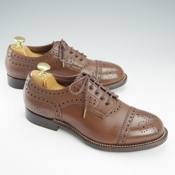 極美品★フットザコーチャー(レディース) SIZE 5【モデル定価￥66,000-★セミブローグ/MENDELL】カーフ/茶/foot the coacher★i061