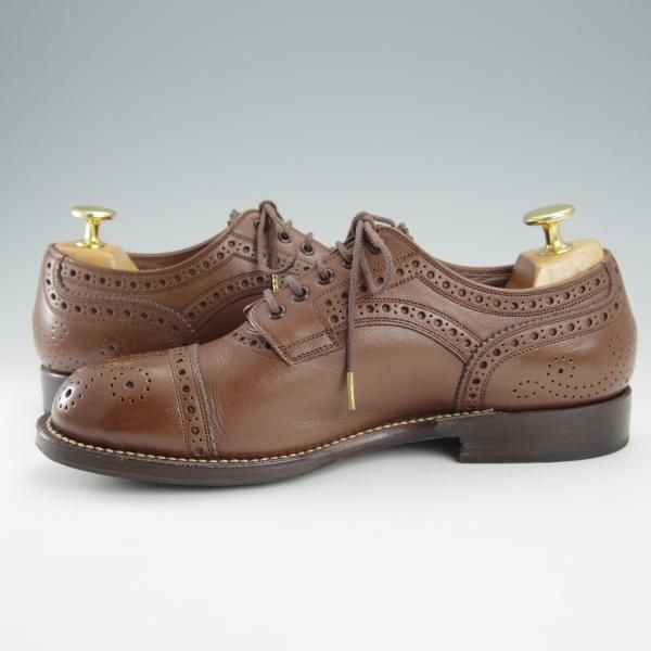 極美品★フットザコーチャー(レディース) SIZE 5【モデル定価￥66,000-★セミブローグ/MENDELL】カーフ/茶/foot the coacher★i061